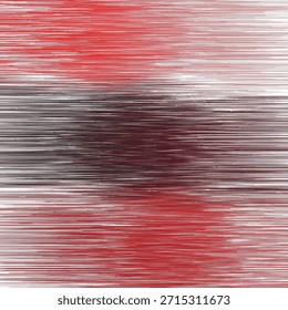Linhas vermelhas e pretas horizontais formando padrão vibratório abstrato com contraste central