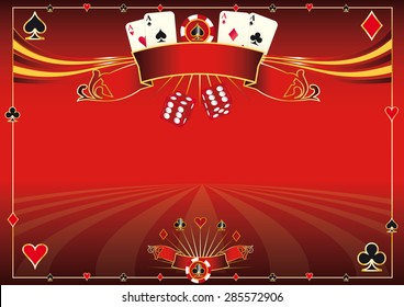 Horizontal red Casino background. A red casino horizontal background for your pad or your screen
