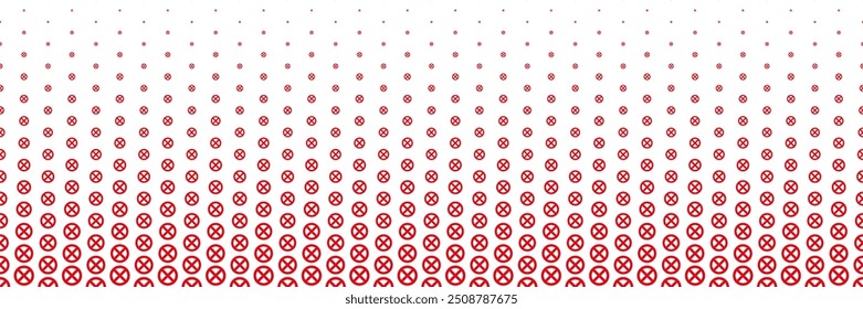 Horizontal rojo cruzado sin diseño de letrero de entrada para patrón y fondo.