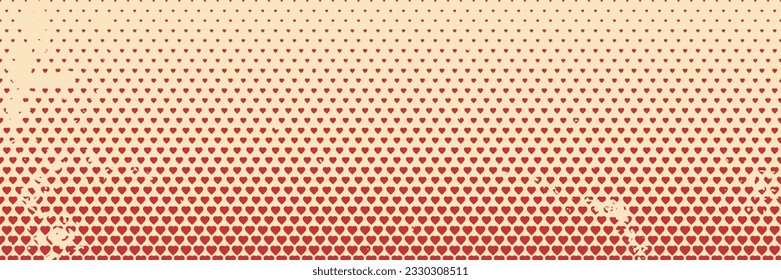 Horizontal red heart shape design for pattern and background, Retro vintage background