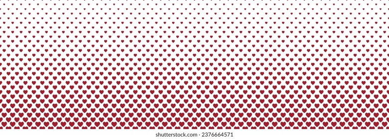 Horizontal red heart shape design on white for pattern and background,Christmas background