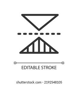 Horizontal reflection pixel perfect linear ui icon. Photo effect. Photography editor. GUI, UX design. Outline isolated user interface element for app and web. Editable stroke. Arial font used