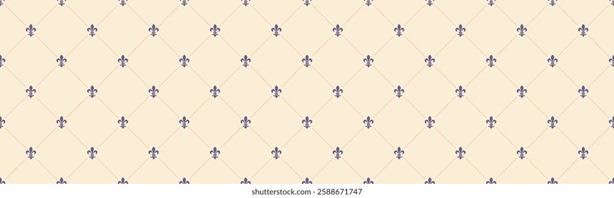 Horizontal repeating and poster clothes. Old-fashioned nostalgia in repetition wedding. Fashion creative in trendy silk. Decor french at beautiful vector.