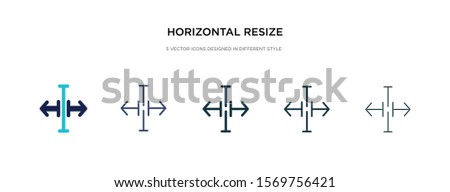 horizontal resize icon in different style vector illustration. two colored and black horizontal resize vector icons designed in filled, outline, line and stroke style can be used for web, mobile, ui