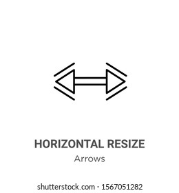 Horizontal resize outline vector icon. Thin line black horizontal resize icon, flat vector simple element illustration from editable arrows concept isolated on white background
