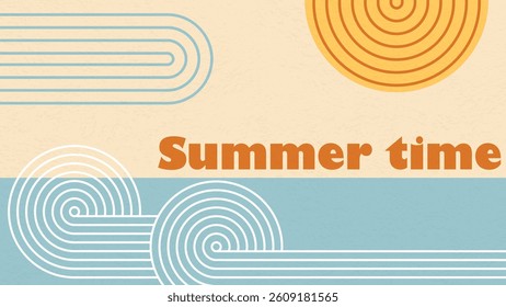 Horizontal retro banner Summer time