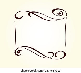 Horizontal retro frame graceful antique.Vector illustration.
