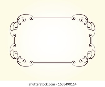 Horizontal retro frame with place for text.