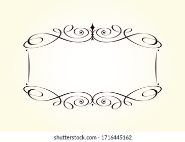 Horizontal retro frame with place for text.