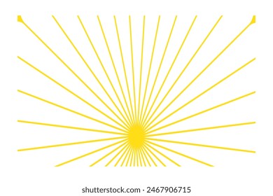 Horizontal retro groovy background with bright sunburst in style 60s, 70s. Trendy colorful graphic print. Vector illustration