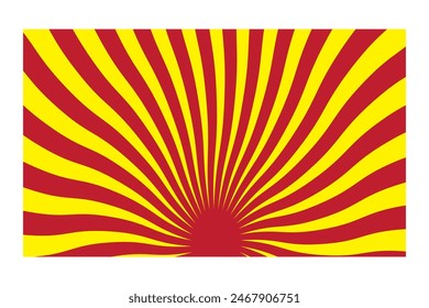 Horizontal retro groovy background with bright sunburst in style 60s, 70s. Trendy colorful graphic print. Vector illustration