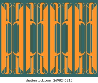 Borde de cinta Horizontal en estilo Art Deco.
