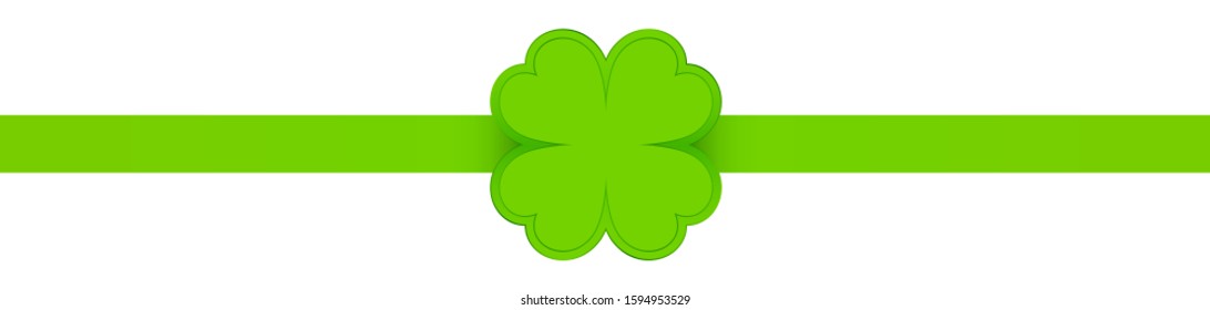 Horizontal Ribbon Light Green With Shining Shamrock