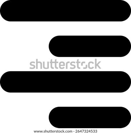 Horizontal Right Align Modern Black Icon Design
