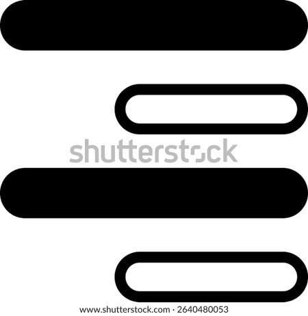 Horizontal Right Align Semi Solid Icon Design
