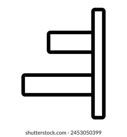 Horizontal Right Align Vector Line Icon Design