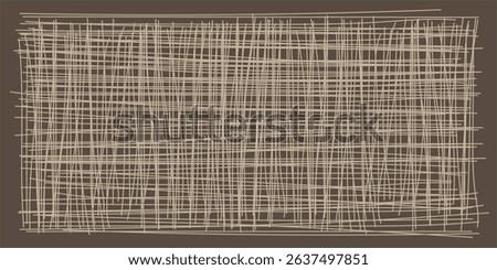 Horizontal rough burlap-style weave texture – abstract hand-drawn lines forming natural textile pattern with dark background