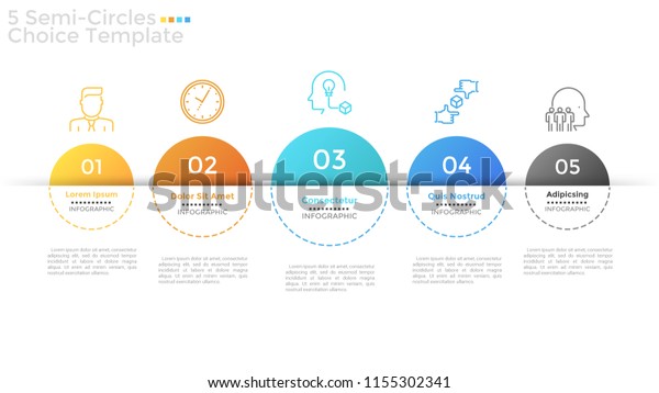 Horizontal Row 5 Numbered Semi Circular Stock Vector (royalty Free 