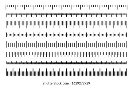 Horizontal Rulers Set Different Units Measurement Stock Vector (Royalty ...