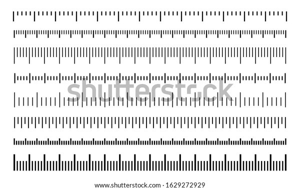 Horizontal Rulers Set Different Units Measurement Stock Vector (Royalty ...