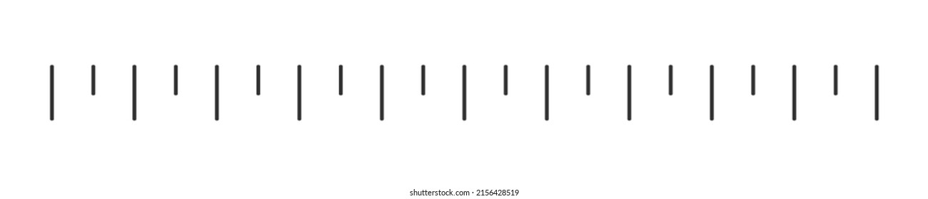 Plantilla de escala horizontal para herramienta de medida aislada en fondo blanco. Ilustración gráfica vectorial simple.