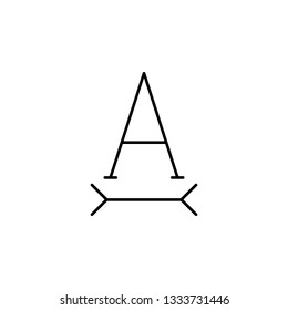 horizontal, scale, text, width icon. Element of text and sign for mobile concept and web apps icon. Thin line icon for website design and development on white background