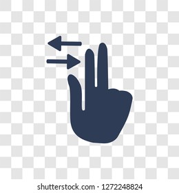 Horizontal Scroll gesture icon. Trendy Horizontal Scroll gesture logo concept on transparent background from Hands collection