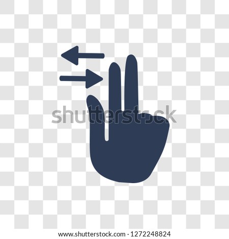 Horizontal Scroll gesture icon. Trendy Horizontal Scroll gesture logo concept on transparent background from Hands collection