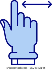 Design de ícone de vetor de linha de rolagem horizontal