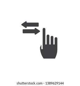 Horizontal scroll vector icon. Hand Click filled flat sign for mobile concept and web design. Finger touch gesture glyph icon. Symbol, logo illustration. Pixel perfect vector graphics