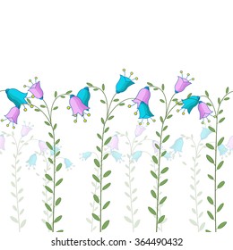 Horizontal seamless background pattern. Flower. Vector. Can be used in your own design.