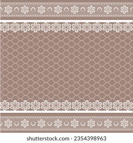 Horizontal seamless beige lace background with lace border.