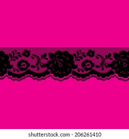 Horizontal seamless black lace