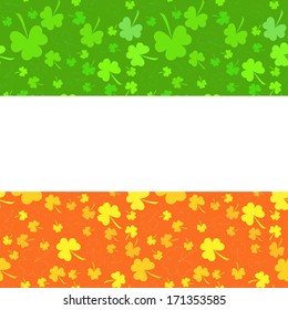 Horizontal Seamless clover pattern on Patrick's Day - holiday's concept