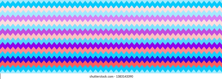 horizontal seamless colorful zigzag texture for pattern and background.