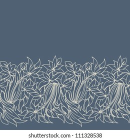 horizontal seamless floral pattern with place for text