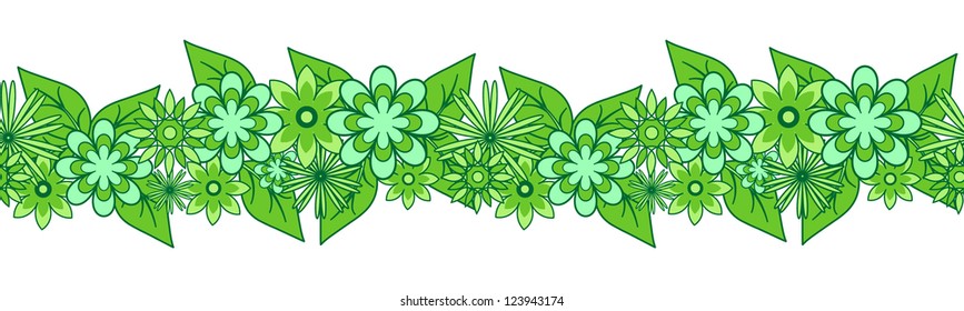 horizontal seamless floral pattern vector