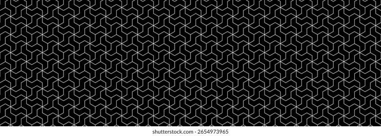 linha branca geométrica horizontal sem costura em padrão preto para design e plano de fundo.