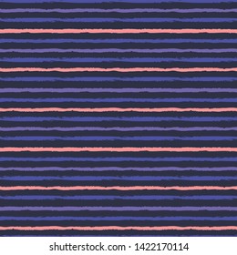 Horizontal seamless grunge brush striped pattern. pink purple color stripes on dar background. Seamless vector pattern background. Seamless vector pattern for fabric, scrapbooking, wallpaper
