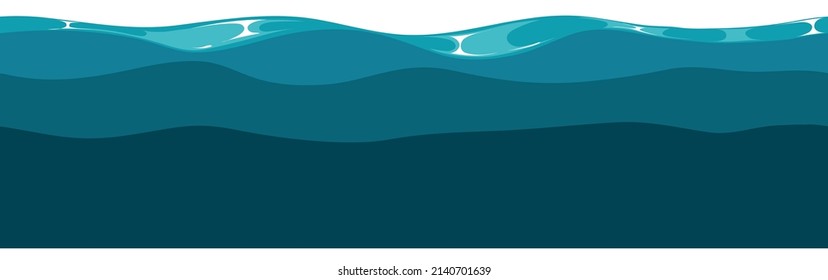 Horizontal seamless ocean surface. Sea wave background