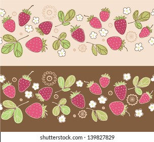 horizontal seamless pattern background with strawberries