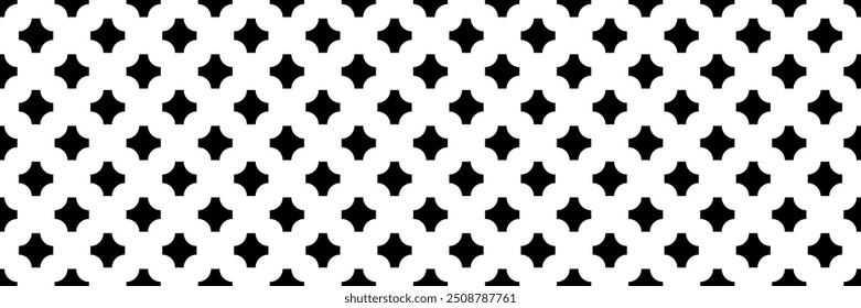 Horizontal patrón sin fisuras de negro curvado más y cruz para el diseño y el fondo.
