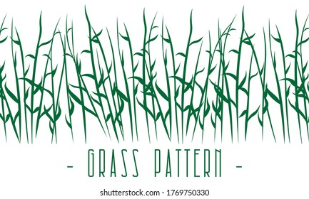 horizontal seamless pattern with green stems