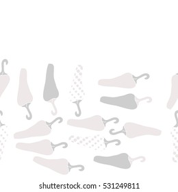 Horizontal seamless pattern of harvest, jalapeno peppers,hand drawn.