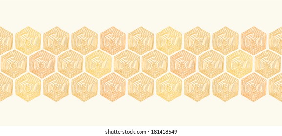 horizontal seamless pattern of honeycomb