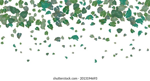 Horizontal seamless pattern with jungle tropical leaves. Luxury nature green background. Exotic botanical design for textile, wallpaper, website, wrapping paper, hawaiian style shirt