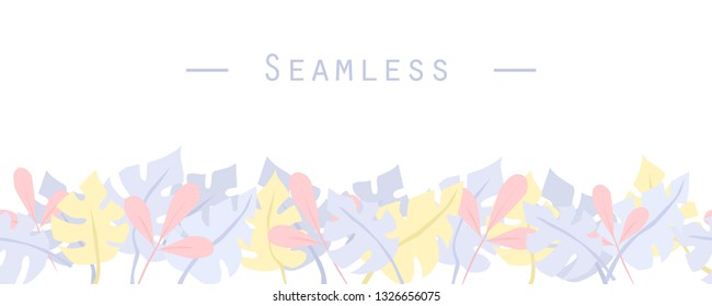 Horizontal seamless pattern of leaves.