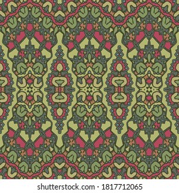 Horizontal seamless pattern. Modern textile print. Vector fashion background.  Ribbons.