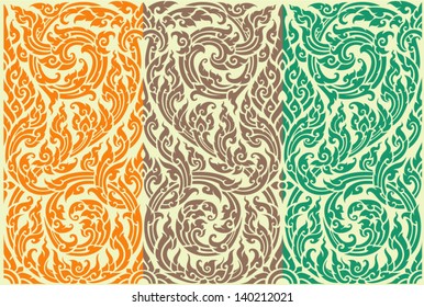 Horizontal seamless pattern in oriental style