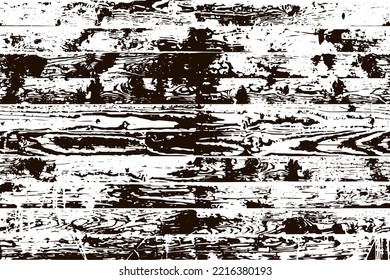 Horizontal seamless pattern with texture of rural exterior pine planks of house facade. Rough siding of wooden slats. Top view of laminate floor with timber print. Grunge effect. Vector illustration